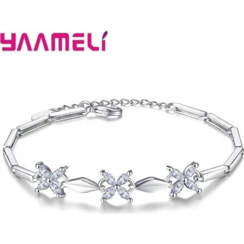 New Arrival Hot Sell Top Quality AAA CZ Crystal Bracelet Bangle For Women 925 Sterling Silver Crystal Wedding Jewelry