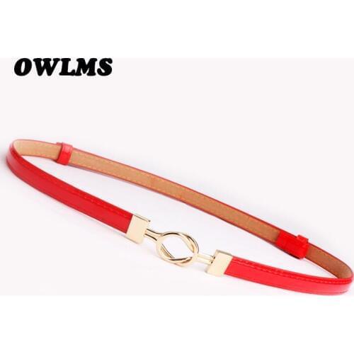 New belts for women patent leather waistband gold hasp buckle fashion thin adjust cummerbunds dress candy color ceinture femme