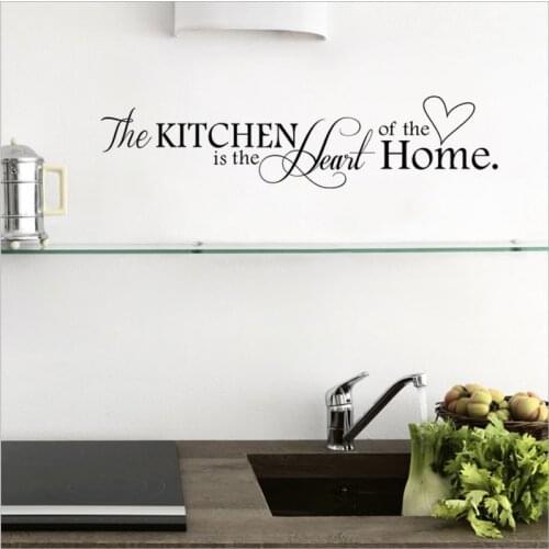 New Kitchen is Heart of the Home Letter Pattern Wall Sticker PVC Removable Home Decor DIY wall art