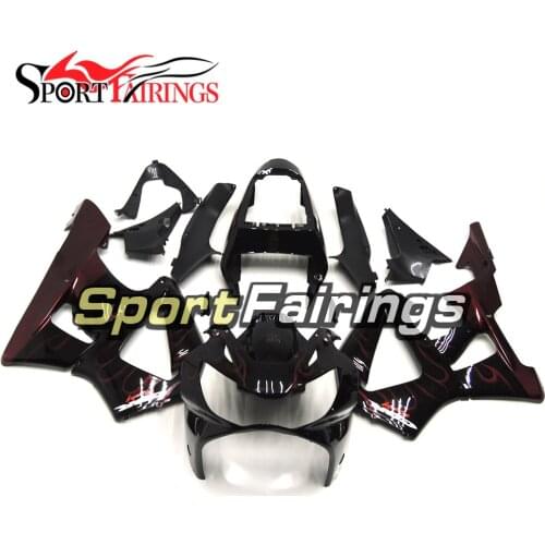 Full Injection ABS Motorcycle Fairings For Honda CBR900RR 929 00 01 CBR929RR 2000 2001 Fairing Kit Black Red Flames Motorbike