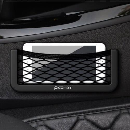 Car Seat Side Back Storage Net Bag Phone Holder Pocket Organizer Stowing Tidying for KIA Picanto