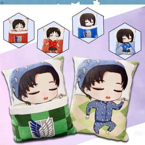 Attack on Titan Anime Manga Peripherals Sleep pillow quilt can be flipped Lunch break pillow Cushion Stuffed Plush Doll Toys