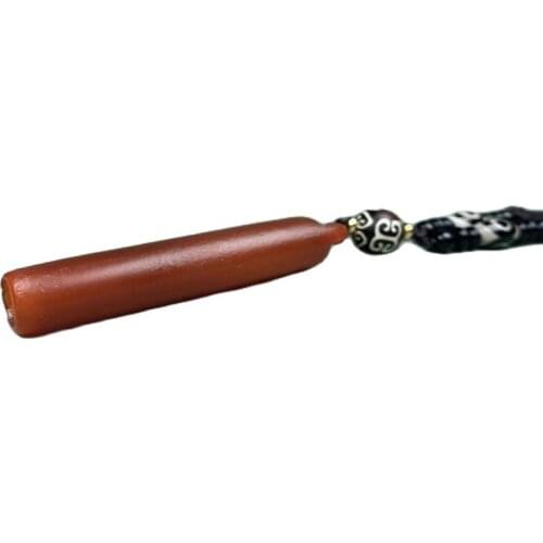 Genuine Qing Dynasty red agate pipe pendant, mens and womens Pendant sweater chain