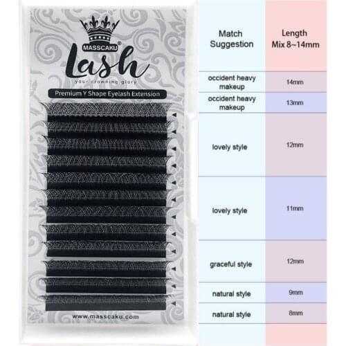 Free sample 12 lines eyelash extension faux mink volume individual lashes black Premium Eyelashes Lashes Trays All Size Cilios