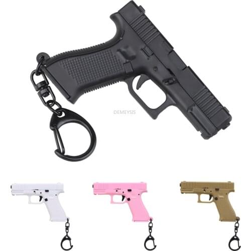 Tactical Pistol Shape Keychain Detachable Magazine Durable Glock 45 Mini Key Ring Sports Bag Backpack Decorations Keychain