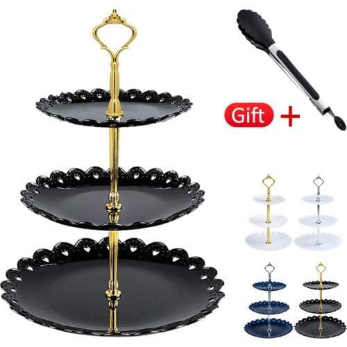 European Fruit Plate Three - Layer Snack Rack Living Room Fruit Bowl Wedding Cake Rack Candy Rack 3 For Home Kitchen
