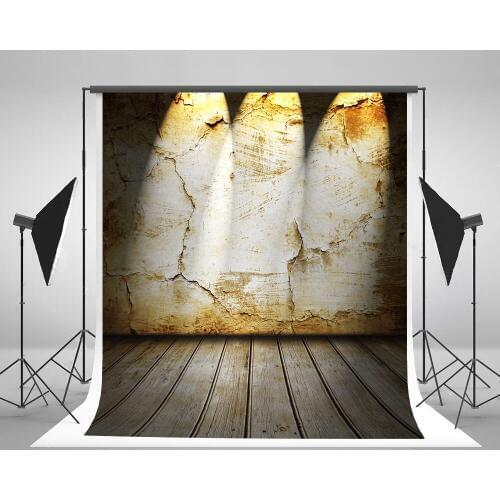 VinylBDS Brick Wall Photography Backdrops Retro Wood Floor Indoor Backgrounds For Photo Studio Cotton Washable Backdrops