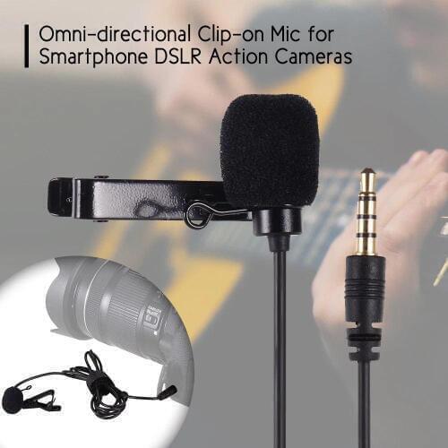 Kuulee VELEDGE VD-S1 Lavalier Microphone Lapel Mic Clip-on Omnidirectional Condenser for iPhone Windows Smartphones