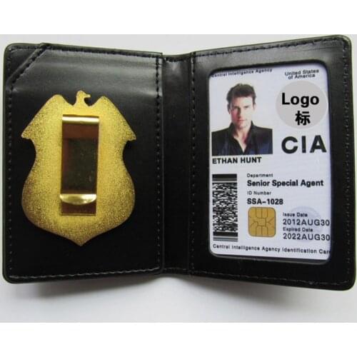 United States CIA Special Agent Officer Badges Leather Case Holder ID Card Driving Wallets Holder Cos Collectible Gift