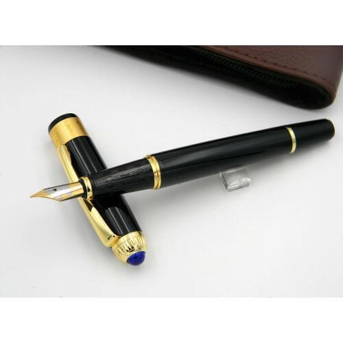 1pc Black classic sapphire golden gift Metal Fountain Pen