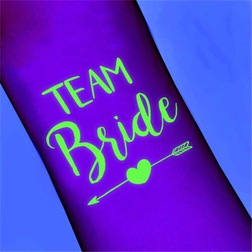 1pc Wedding Decorations Luminous Tattoo Stickers Team Bride To Be Hen Party Decortions Bridal Shower Bachelorette Party Supplies