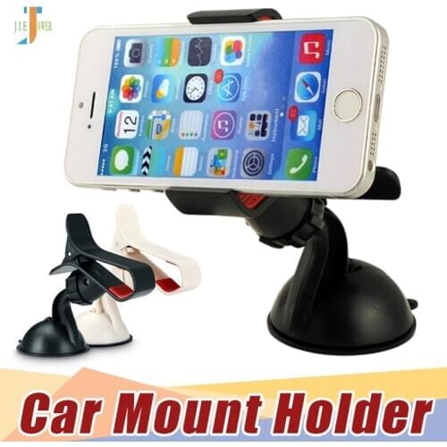 100pcs/lot Universal Car Phone Holder Windshield Dashboard Mount Stand Smart Mobile Phone GPS MP4 Rotating 360 Degree