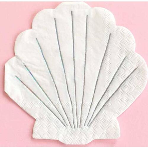 20pcs SMALL shell paper napkins Shell Shaped Napkins Serviette Under the Sea Mermaid Party Seashell party cocktail Paper Napkin