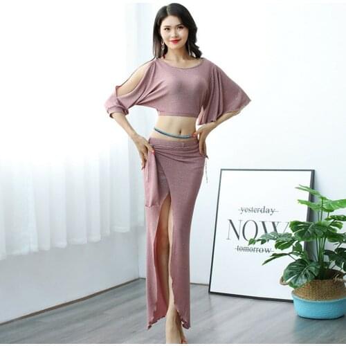 2020 New Belly Dance Costumes 1054 O Neck Shoulder Hole Belly Dance Tops & Tees 3084 Long Skirts for Women Bellydance Dress