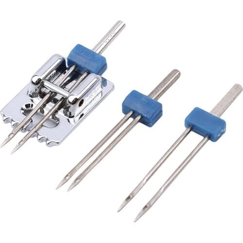 3pcs/set New Sewing Tools Double Twin Needles Wrinkled Sewing Presser Foot For Sewing Machine Size 2/90 3/90 4/90