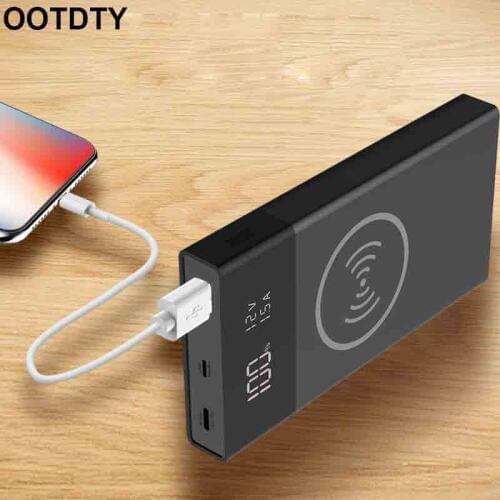 6x 18650 Battery DIY Qi Wireless Charger QC3.0 USB Type C PD Power Bank Box Case Without Battery