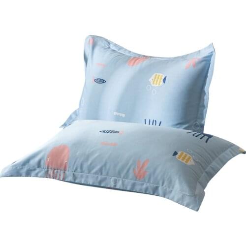 Beautiful Daisy Flower Print Pillow Case 100% Cotton Pillow Covers 2 Pcs Home Textile Bedding Floral JF005