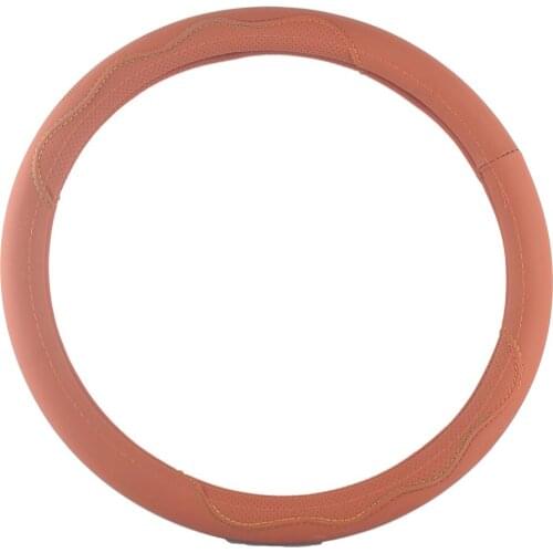 Sport Style PU Leather Car Steering Wheel Cover 38cm Universal Cover Case For BMW Audi Hyundai Honda BMW Mazda VW etc Orange