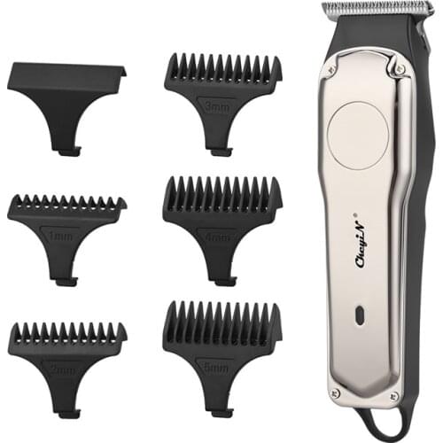 Surker Rechargeable Men Hair Trimmer Haircut Cutter Powerful Clipper Barber Shaving Scissors Razor Adjustable with 4 Limit Combs