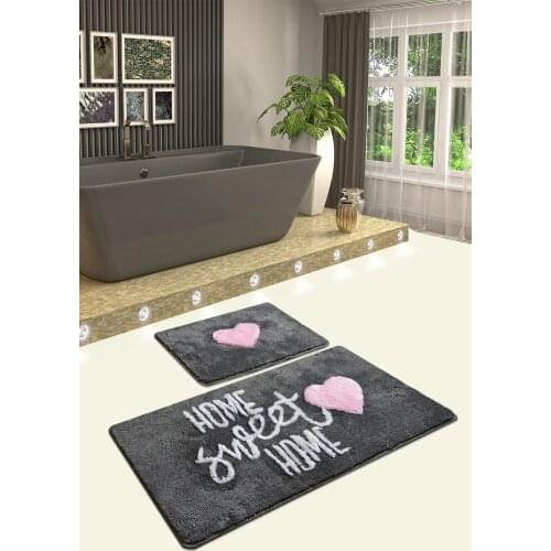 Home Sweet Home Smoked 2'li Set Toilet Seat Pad