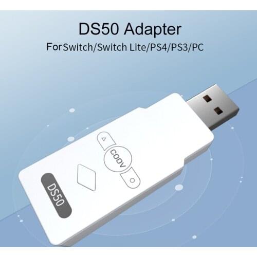 DS50 USB Adapter Receiver For PS5 Nintendo Switch Wireless Controller Converter For Switch Lite/PS4/PS3/ PC Bluetooth Receiver