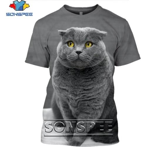 SONSPEE Kawaii Animal Cat Cute Shirt 3D Printing Men Womens Summer Funny Animals Harajuku Man Oversize Tshirt Kids Tshirts Top