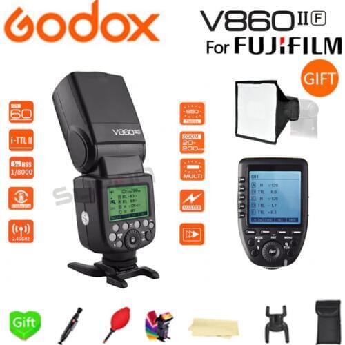 Godox V860IIF V860II-F Camera Flash speedlite TTL HSS 2.4G Li-ion Battery for Fujifilm Cameras+SUPON Free Gift Kit