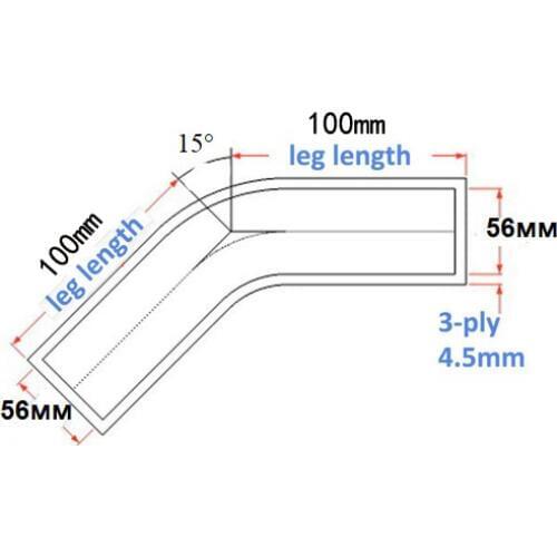 Customized hose id 56mm 15bend silicone straight hose 1pc