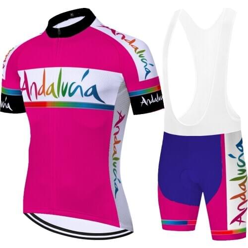 Spain Pro laser cut ANDALUCIA cycling jersey set men mallot ciclismo hombre 20D gel summer quick dry short sleeve bike shorts