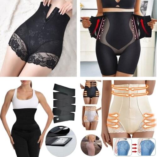Women High Waist Trainer Body Zip Shaper Panties Tummy Belly Control Slimming Control Shapewear Girdle Underwear Waist Trainer