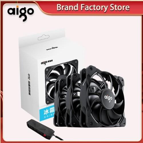 Aigo T3 PWM 4 Pin 120mm Computer Case Fan Silent 12CM Fan CPU Cooling Cooler Fan Water cooling radiator Fan 12V Adjust Fan Speed