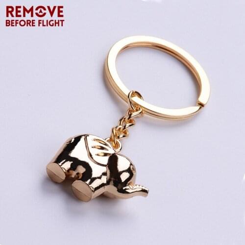 Fashion Jewelry Creative Key Chain of Gold-color Elephant Shaped Keychain Christmas Gifts Key Chains Animal Ring Chaveiro