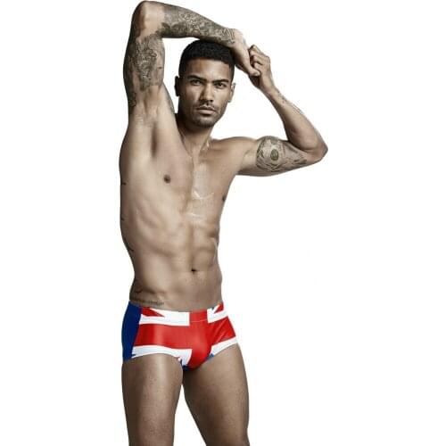 Men National Flag Print Low Waist Swim Shorts Man Beach Surf Swimming Shorts Men Swimsuits Swim Trunk Briefs Bikini Bathing Wear