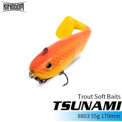 KINGDOM TSUNAMI Trout Soft Baits 55g 170mm Sinking Soft Lure Saltwater Swimbaits Freshwater Soft Lure Artificate Bait Lures Bait