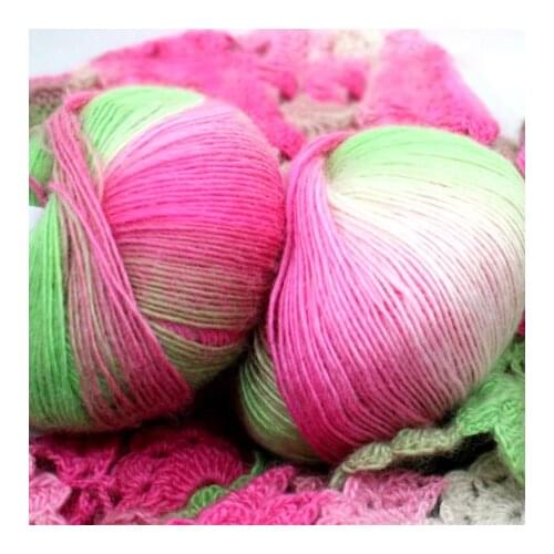 Mylb Cashmere Yarn Knitted Chunky Hand-Woven Woolen Rainbow Colorful Knitting Scores 100% Wool Yarn Needles Crochet Weave Thread