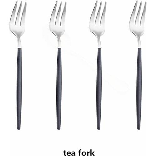 Cutlery Set Stainless Steel Dinner Set Kitchen Set Dinnerware Forks Spoons Knives Tableware 4pcs Mirror Black Silver Flatware