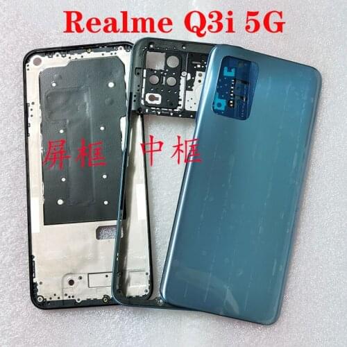 Front lcd screen middle bezel Battery Door Back Cover Housing Case for Realme Q3i 5G
