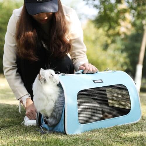 Travel Pet Cat Carrier Handbag Puppy Cat Carrying Outdoor Bags for Small Dogs Shoulder Bag Soft Pets Cat Kennel with Lock Safety