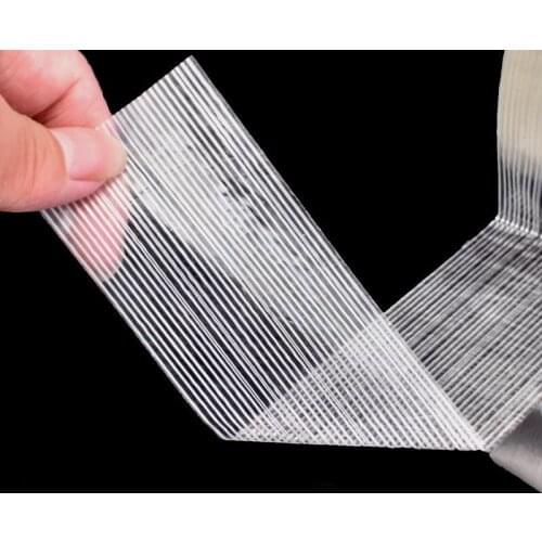 1pc 50M fiber tape strong glass fiber tape high temperature resistant non-marking single side stripe tape 5MM/10MM/15MM