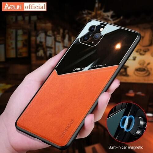 Luxury Leather Phone Case For iPhone 12 Mini 11 12 Pro Max X XR XS Car Holder Cover Case For iPhone 6 6S 7 8 Plus SE 2020 Coque