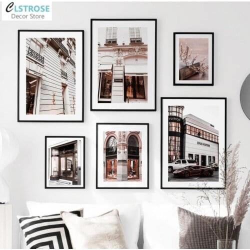Vogue Magazine Cover Poster Modern Fashion Luxury building Canvas Painting Wall Art Pictures And Prints For Living Room Decor