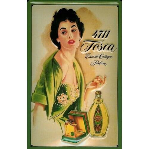 Tosca Perfume Metal Sign Signboard 3D Embossed Arched Tin Sign 20 X 30 Cm