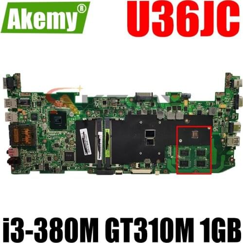 U36JC With i3-380M CPU GT310M 1GB N11M-GE2-S-B1 Mainboard REV 2.0 For ASUS U36JC U36J Laptop Motherboard DDR3 100% Tested OK