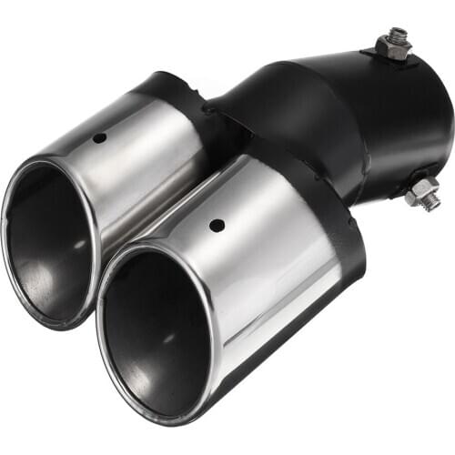Universal Dual-outlet Car Chrome Tail Pipe Stainless Steel Curved Exhaust Trim Muffler Pipe Tail Automotive Part Car Accessories