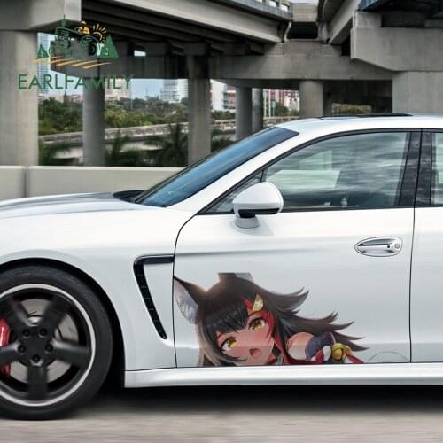 EARLFAMILY 43cm x 15.9cm For Ookami Mio Peeker Car Styling Stickers Vinyl Decal Trunk Campervan Motorcycle Funny Sticker Decor