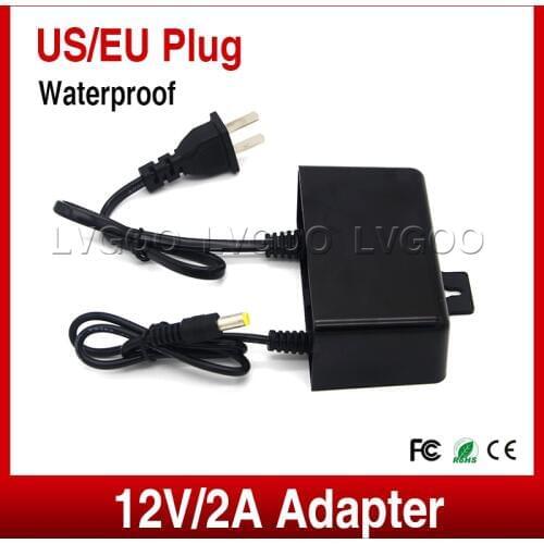 Waterproof Power Adapter DC12V 2A Power Supply For CCTV Camera Wall Hanging Outdoor Power Adapter