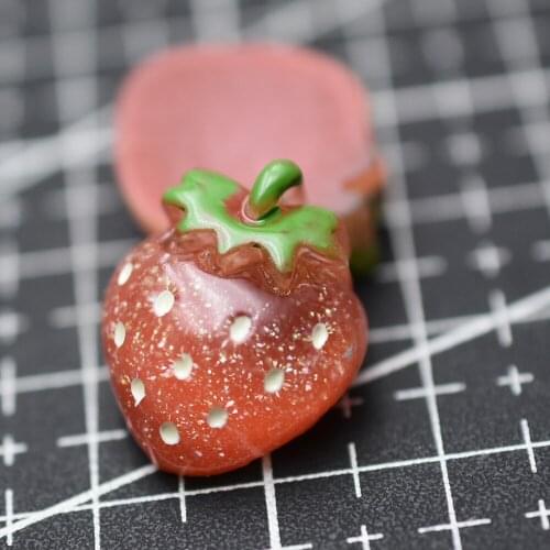 1pcs/lot resin flat back Simulation fruit Crystal Strawberry 19mm Cabochons Scrapbooking Hair Bow Center DIY Christmas decration