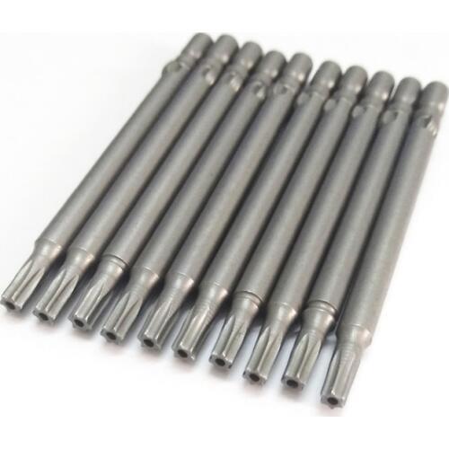 10pcs 800 4mm Round Shank Electric Magnetic Torx Screwdriver bit T8/T10/T15 With Hole for DC Screw driver hand tool 60mm length