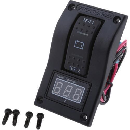 12V Car Marine Yacht RV Dual Battery Test Panel + LED Digital Display Voltage Voltmeter