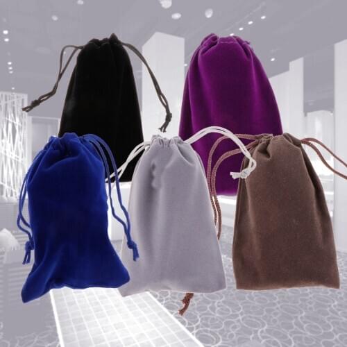 20 Pcs Velvet Jewelry Accessories Pouch Gift Bag 5 Color S/M/L